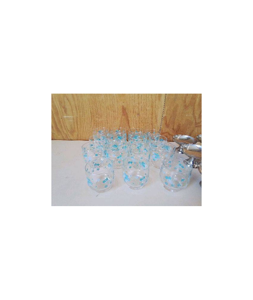 VERRE MYOSOTIS LUMINARC ARCOPAL MOTIF FLEURS BLEU 
