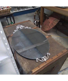 MIROIR OVA,E DECO METAL