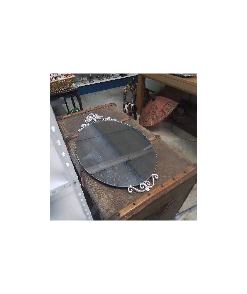 MIROIR OVALE DECO METAL