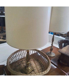PIED DE LAMPE ABAT JOUR CREME