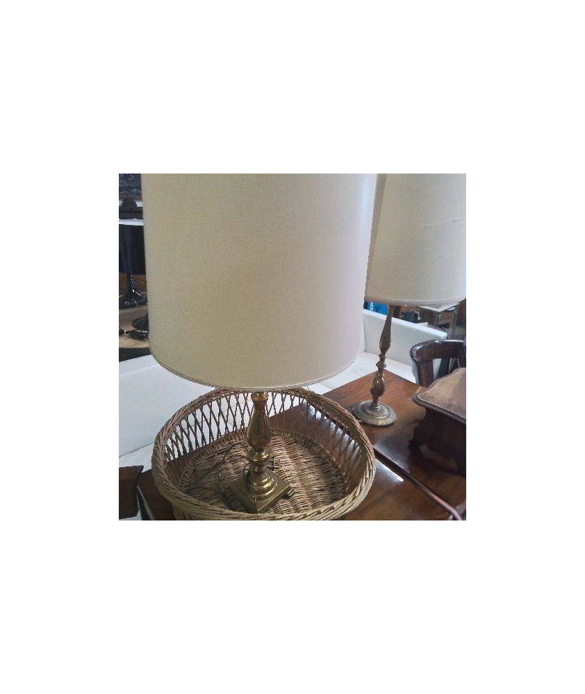 PIED DE LAMPE ABAT JOUR CREME