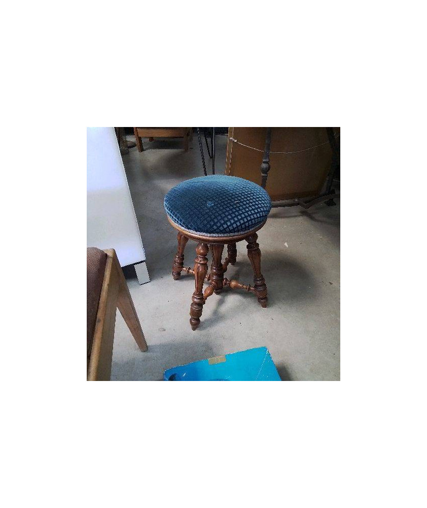 TABOURET DE PIANO BLEU 