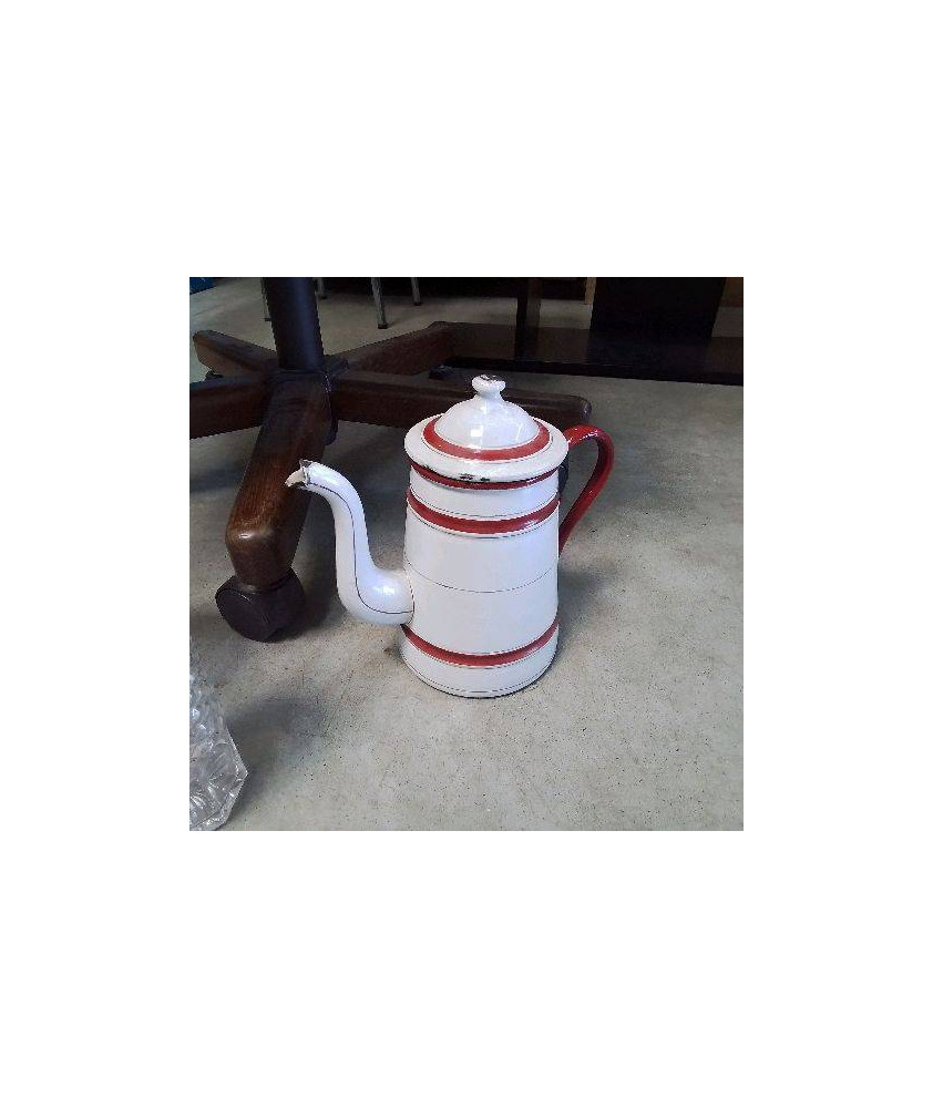 CAFETIERE ANCIENNE BLANC/ROUGE 