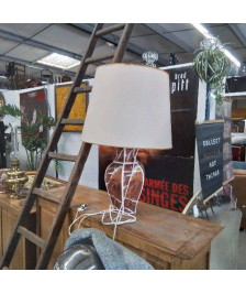 LAMPE EFFET MARBRE ROUGE 