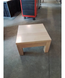 TABLE BASSE CARRÉE BOIS CLAIR 1 TIROIR 