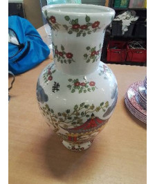 VASE CÉRAMIQUE DÉCOR ASIATIQUE 