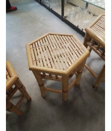 TABLE BASSE HEXAGONALE BAMBOU ET VANNERIE 