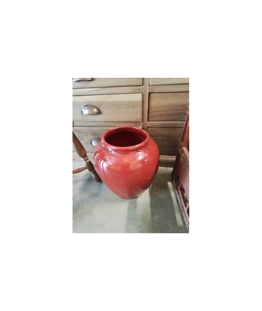 CACHE POT CÉRAMIQUE ROUGE 