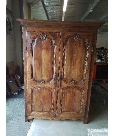 ARMOIRE LINGERE BOIS MOULURÉ DÉBUT XXE
