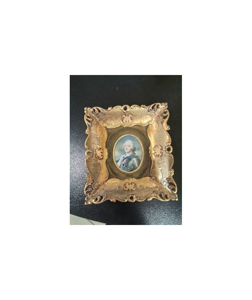 PORTRAIT MÉDAILLON LOUIS XV ENCADREMENT BOIS DORÉ STYLE LOUIS XV 