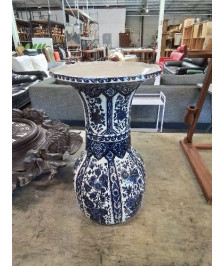 VASE CÉRAMIQUE BLEU ET BLANC ROYAL SPHINX BOCH DELFTS
