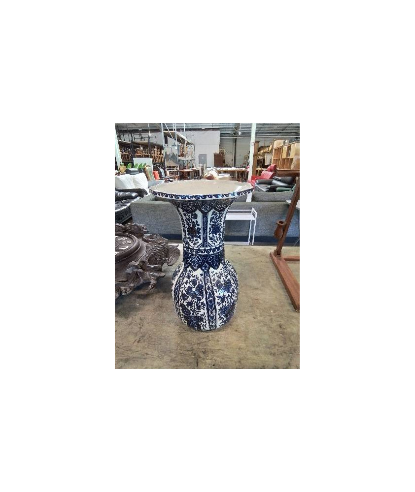 VASE CÉRAMIQUE BLEU ET BLANC ROYAL SPHINX BOCH DELFTS