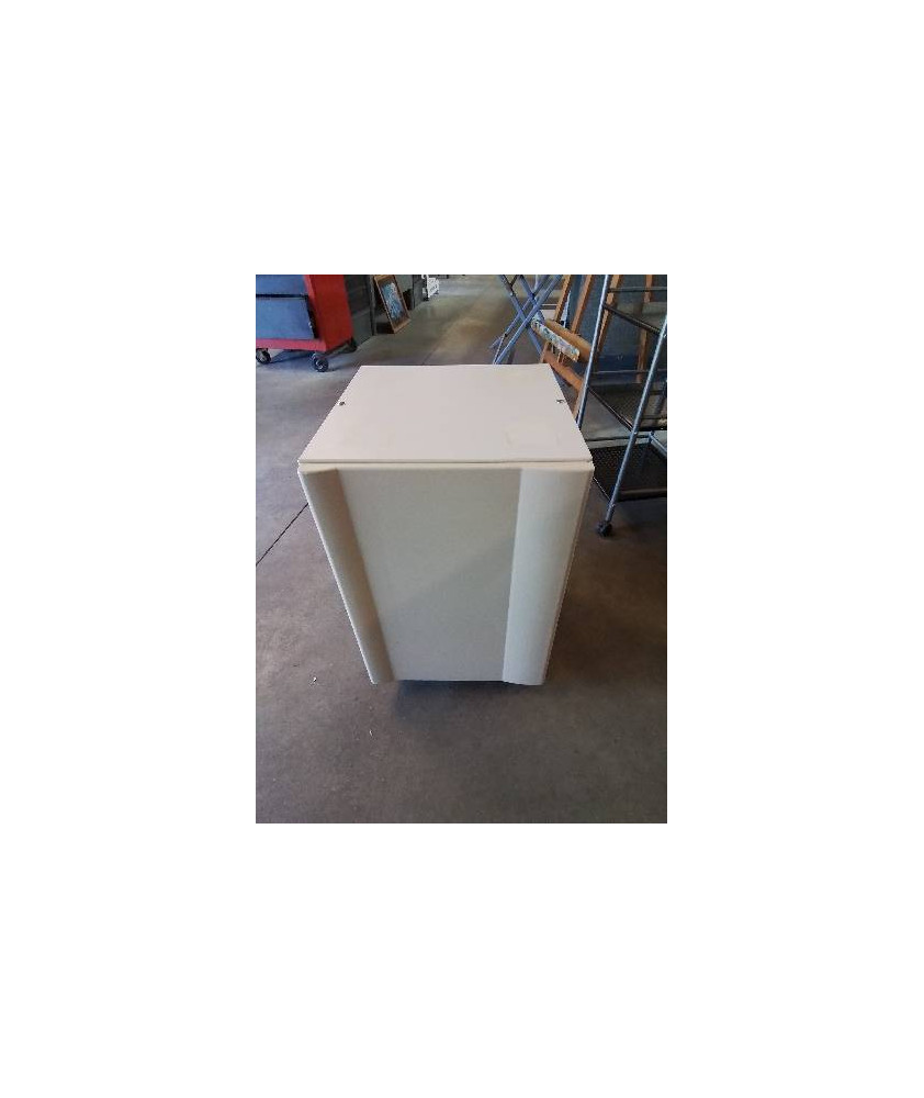 CAISSON A ROULETTES BOIS BLANC ET RÉSINE ECRU 1 PORTE
