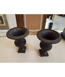 PAIRE VASE METALIQUE 