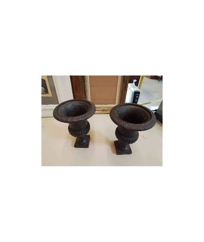 PAIRE VASE METALIQUE 