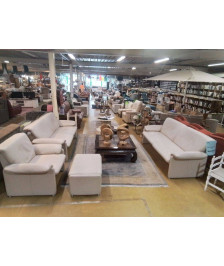 SALON 3/2/1+POUF CUIR 