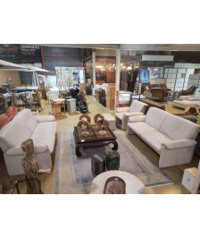 SALON 3/2/1+POUF CUIR 