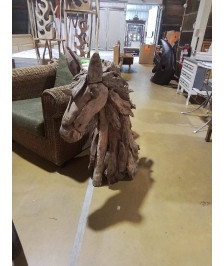BUSTE CHEVAL H 1M EN BOIS EXOTIQUE 