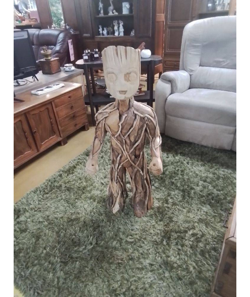 PERSONNAGE EN BOIS H 1M 