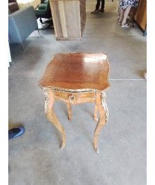 CONSOLE STYLE LOUIS XV BOIS DE ROSE 1 TIROIR GARNITURES BRONZE EN L ETAT