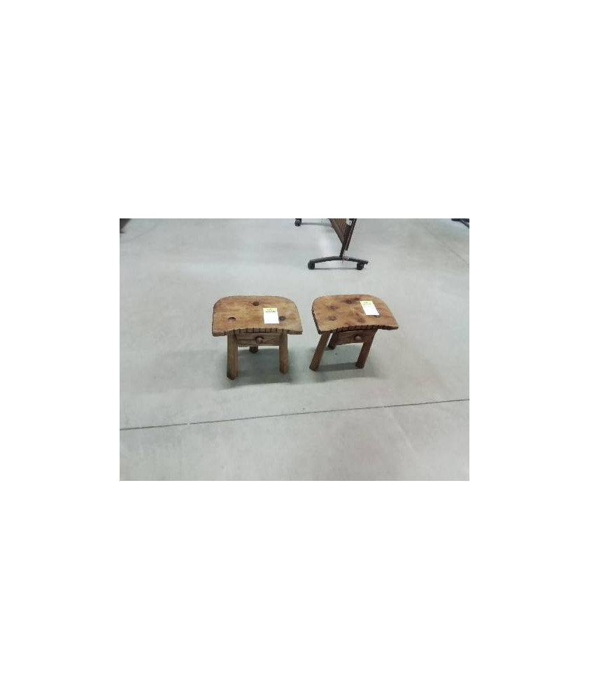PORTE PLANTE BOIS BRUT TRIPODE 1 TIROIR 
