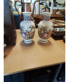 VASE CÉRAMIQUE DECOR SCENE GALANTE 