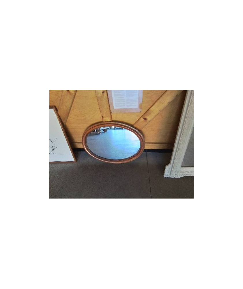 MIROIR OVALE BOIS MOULURÉ 53X70