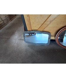 MIROIR RECTANGULAIRE ART DÉCO BOIS  ET STUC GRIS