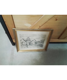 GRAVURE MUTZIG CADRE DORE