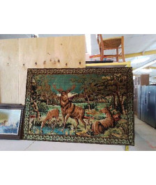 TAPISSERIE DE CHASSE CERF ET BICHES 