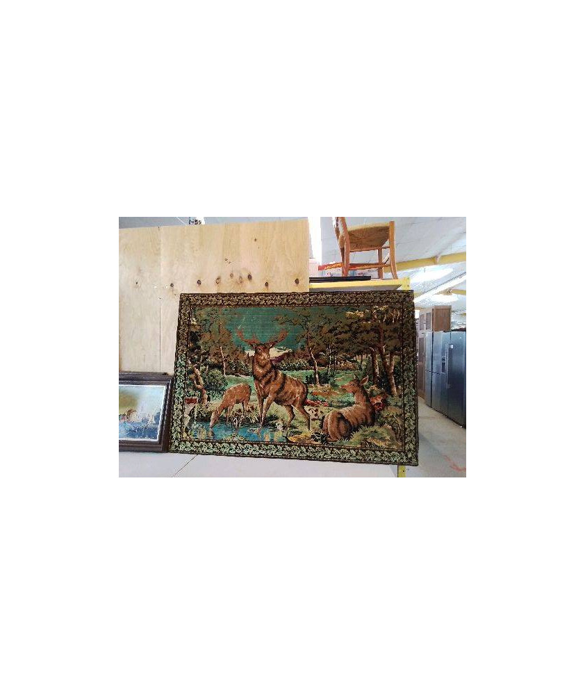 TAPISSERIE DE CHASSE CERF ET BICHES 