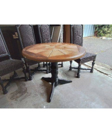 TABLE RONDE PLATEAU CARRELÉ 