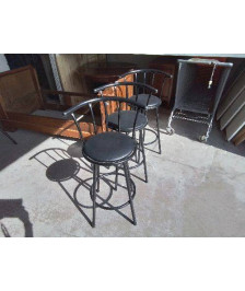 TABOURET HAUT NOIR PIVOTANT 
