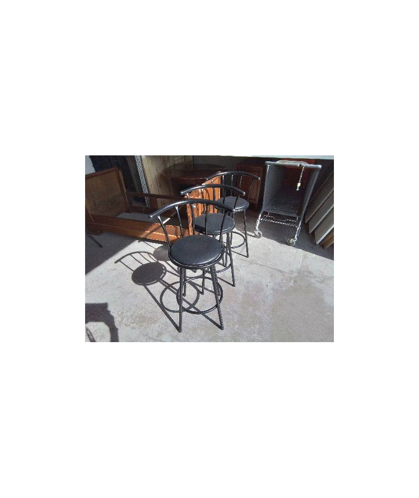 TABOURET HAUT NOIR PIVOTANT 