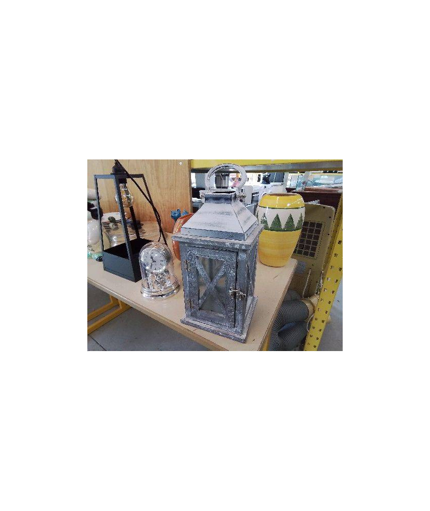 LANTERNE GRISE DECORATIVE 
