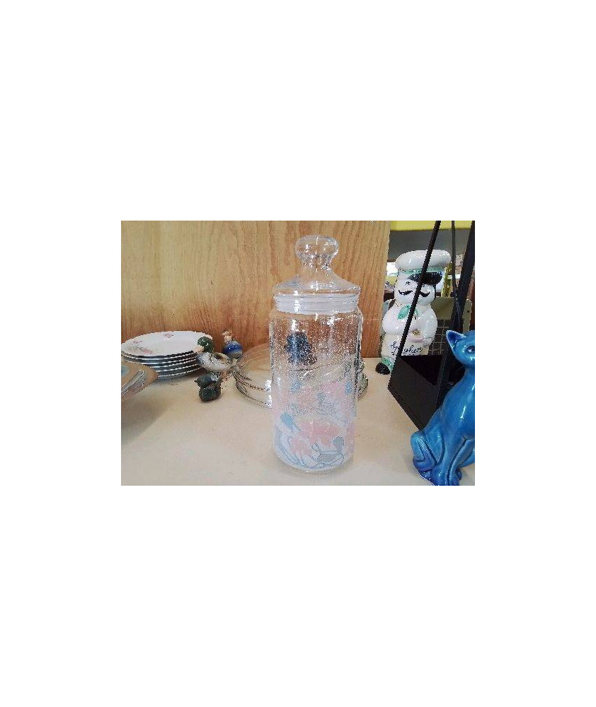 BONBONNIÈRE EN VERRE DECORÉ 