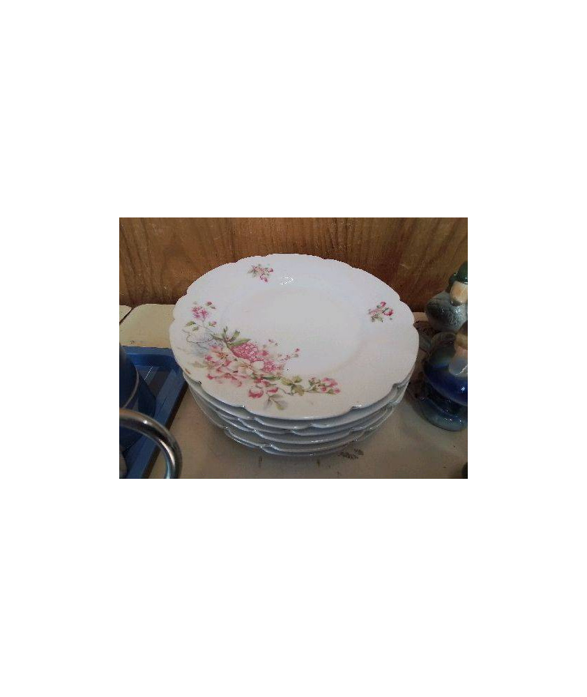 LOT DE 6 ASSIETTES À DESSERT MOTIF FLORAL 