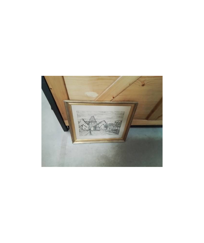 GRAVURE MUTZIG CADRE DORE