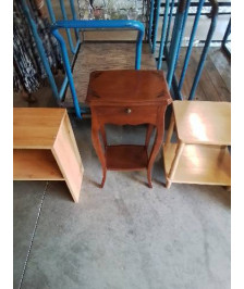 CONSOLE BOIS 1 TIROIR PIEDS CAMBRÉS 