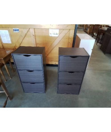 CHIFFONNIER BOIS TEINTÉ WENGE 3 TIROIRS 