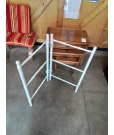 SÈCHE SERVIETTES PLIANT FAUX  BAMBOU BOIS PEINT BLANC 