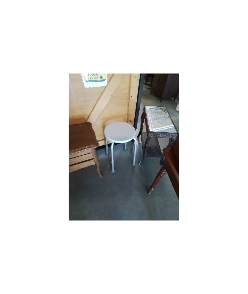 TABOURET DE DOUCHE ROND PIEDS RÉGLABLE PU ET MÉTAL 