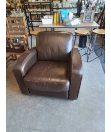 FAUTEUIL CLUB CHOCOLAT CUIR ET PU
