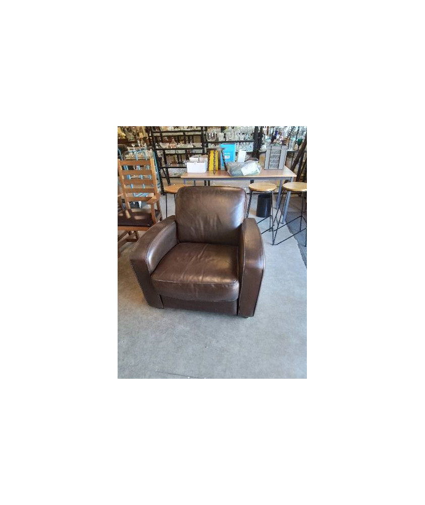 FAUTEUIL CLUB CHOCOLAT CUIR ET PU