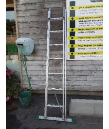 ÉCHELLE ALU COULISSANTE 2 PANS  TRANSFORMABLE  SERIE PRO 150KG 3,60 M