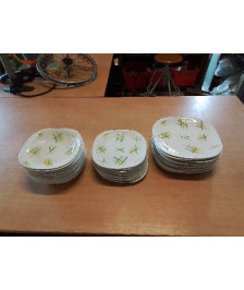 36 ASSIETTES CÉRAMIQUE KELLER&GUERIN LUNÉVILLE MILIEU XXE