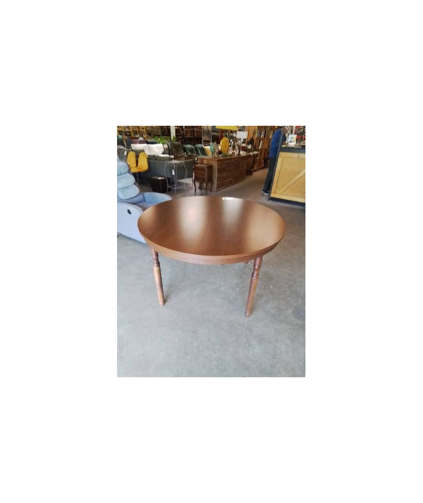 TABLE RONDE 1 RALLONGE PAPILLON  BOIS  PIEDS RONDS120X75 