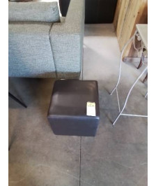 POUF CARRÉ PU CHOCOLAT 