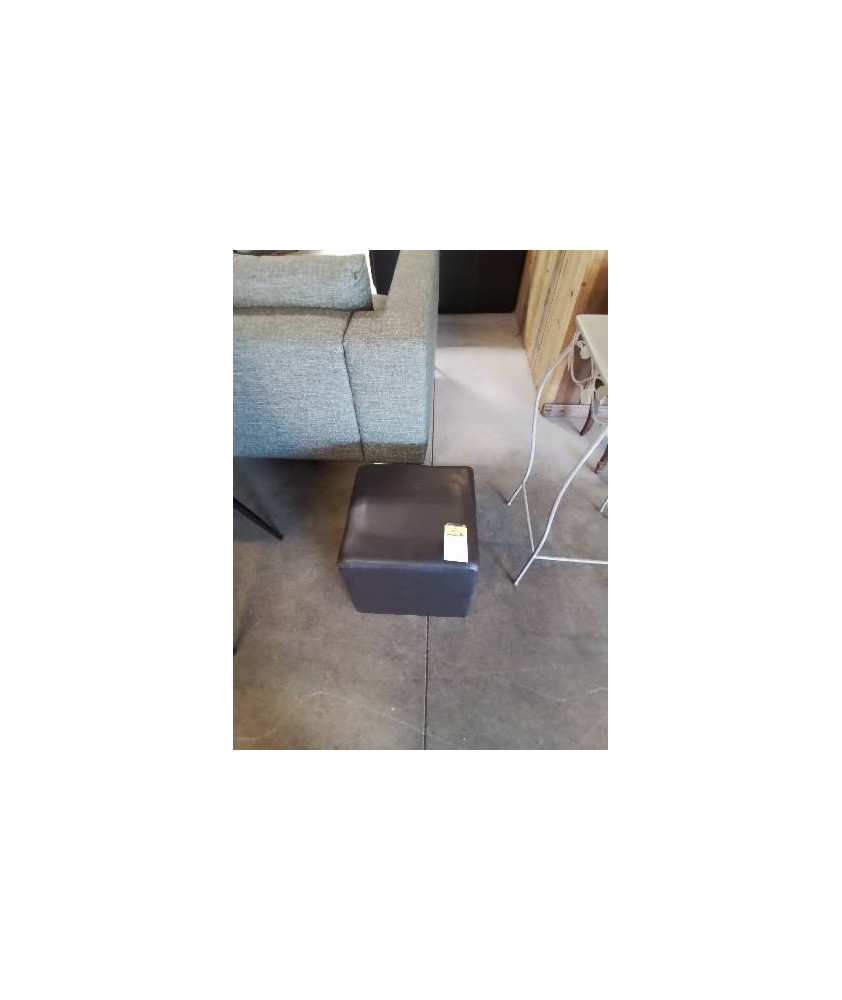 POUF CARRÉ PU CHOCOLAT 