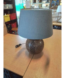 LAMPE BOULE METAL AJ GRIS 